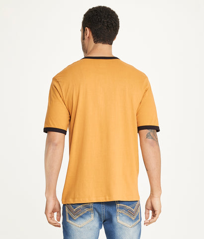 Brooklyn Laundry Men's Contrast Color Embroidery Ringer Tee