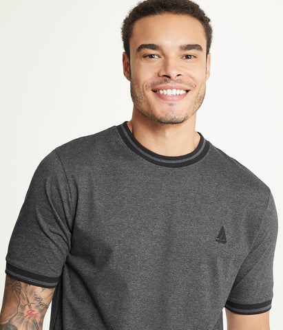 Brooklyn Laundry Men's Contrast Color Embroidery Ringer Tee Shirt