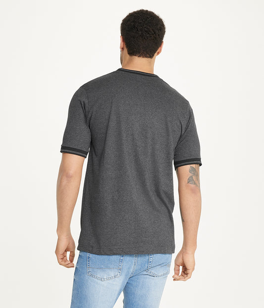 Brooklyn Laundry Men's Contrast Color Embroidery Ringer Tee Shirt
