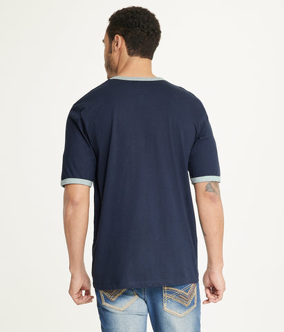 Brooklyn Laundry Men's Tonal Embroidery Short Sleeve Crew Neck Tee