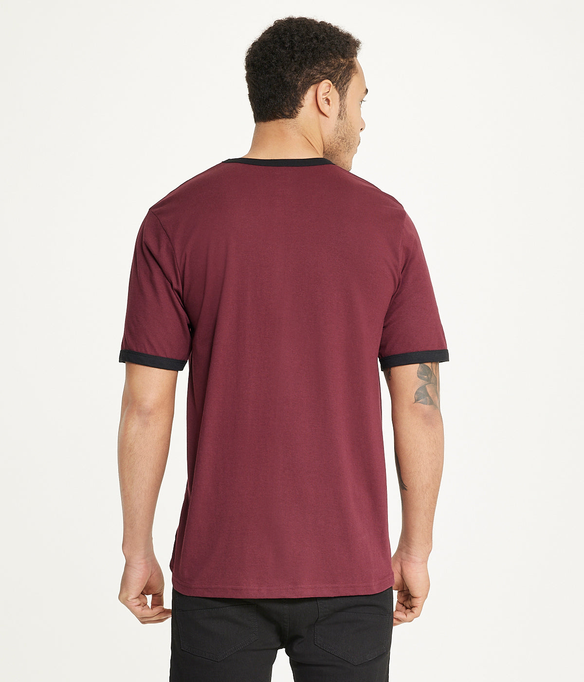 Brooklyn Laundry Brooklyn Laundry Men's Tonal Embroidery Short Sleeve Crew Neck Tee - Burgundy - Bonton