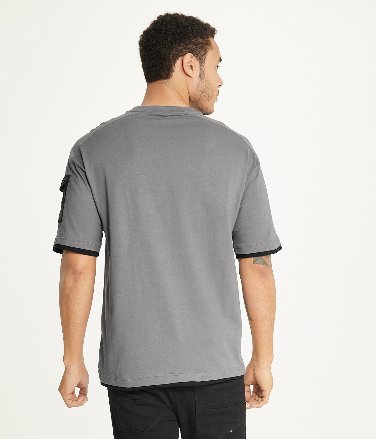  Brooklyn Laundry Brooklyn Laundry Mens Drop Shoulder Core Nylon Pocket Tee - Charcoal - Bonton