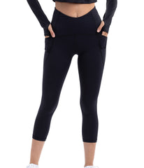 BloqUV Women's UPF 50+ Sun Protection Compression Capri Leggings-XL-Black-1