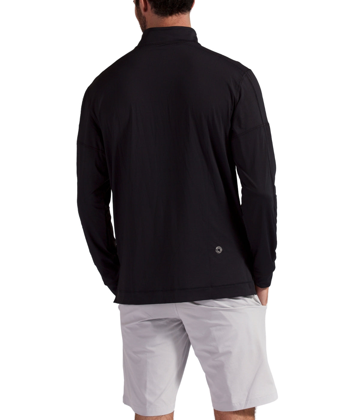  BloqUV BloqUV Men's UPF 50+ Sun Protection Long Sleeve Mock Zip Top - Black - Bonton