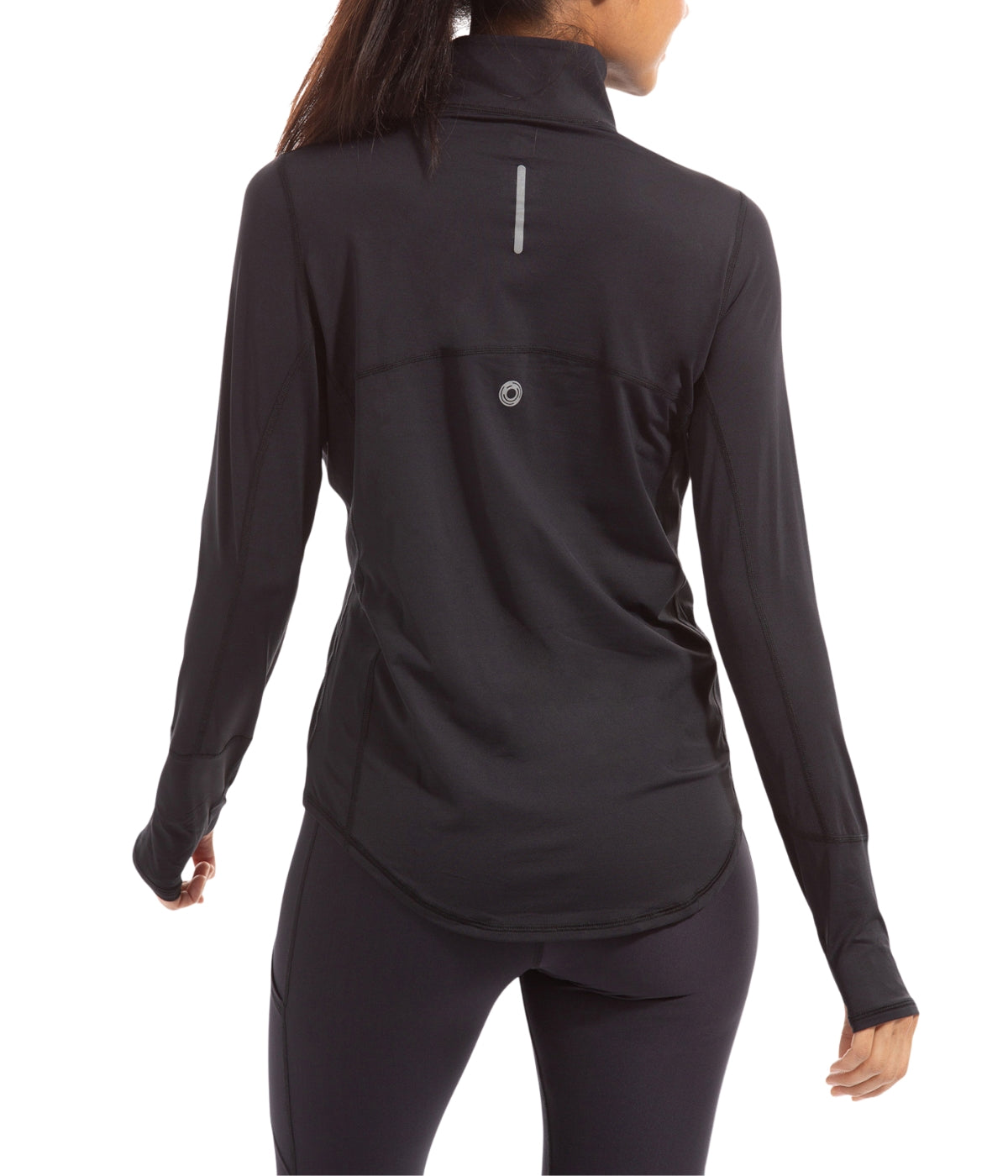  BloqUV BloqUV Women's UPF 50+ Sun Protection Relaxed Mock Neck Quarter Zip Top - Black - Bonton