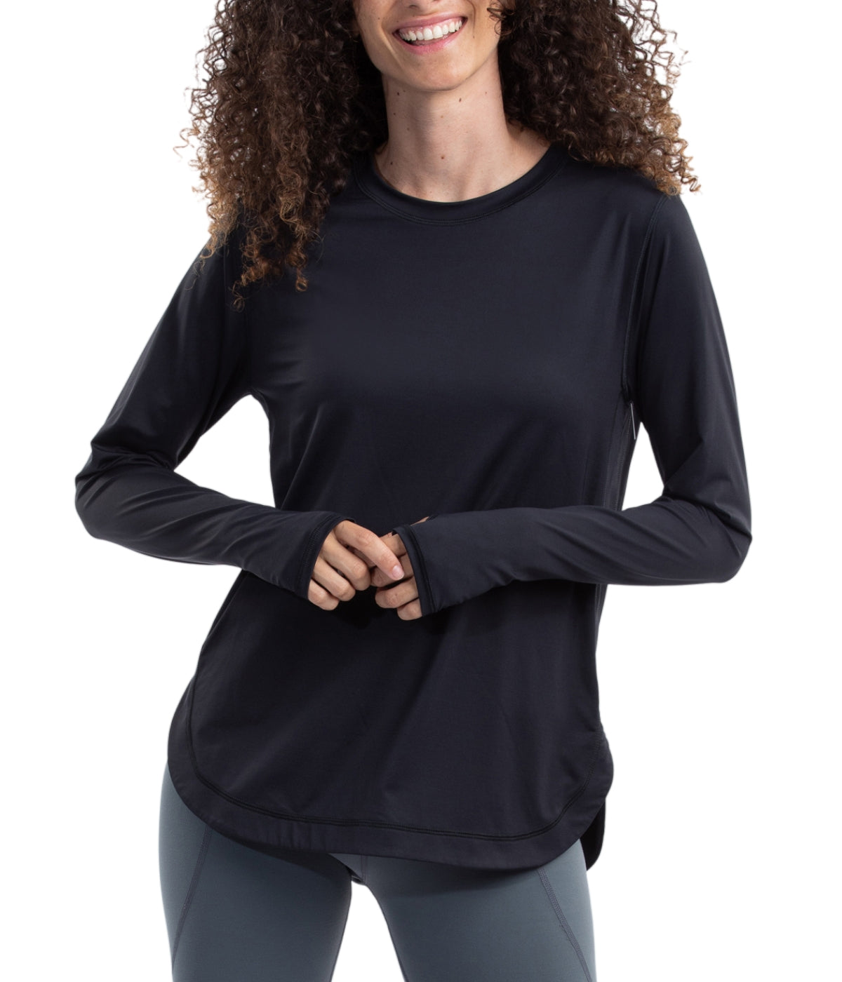  BloqUV BloqUV Women's UPF 50+ Sun Protection Relaxed Scallop Top - Black - Bonton