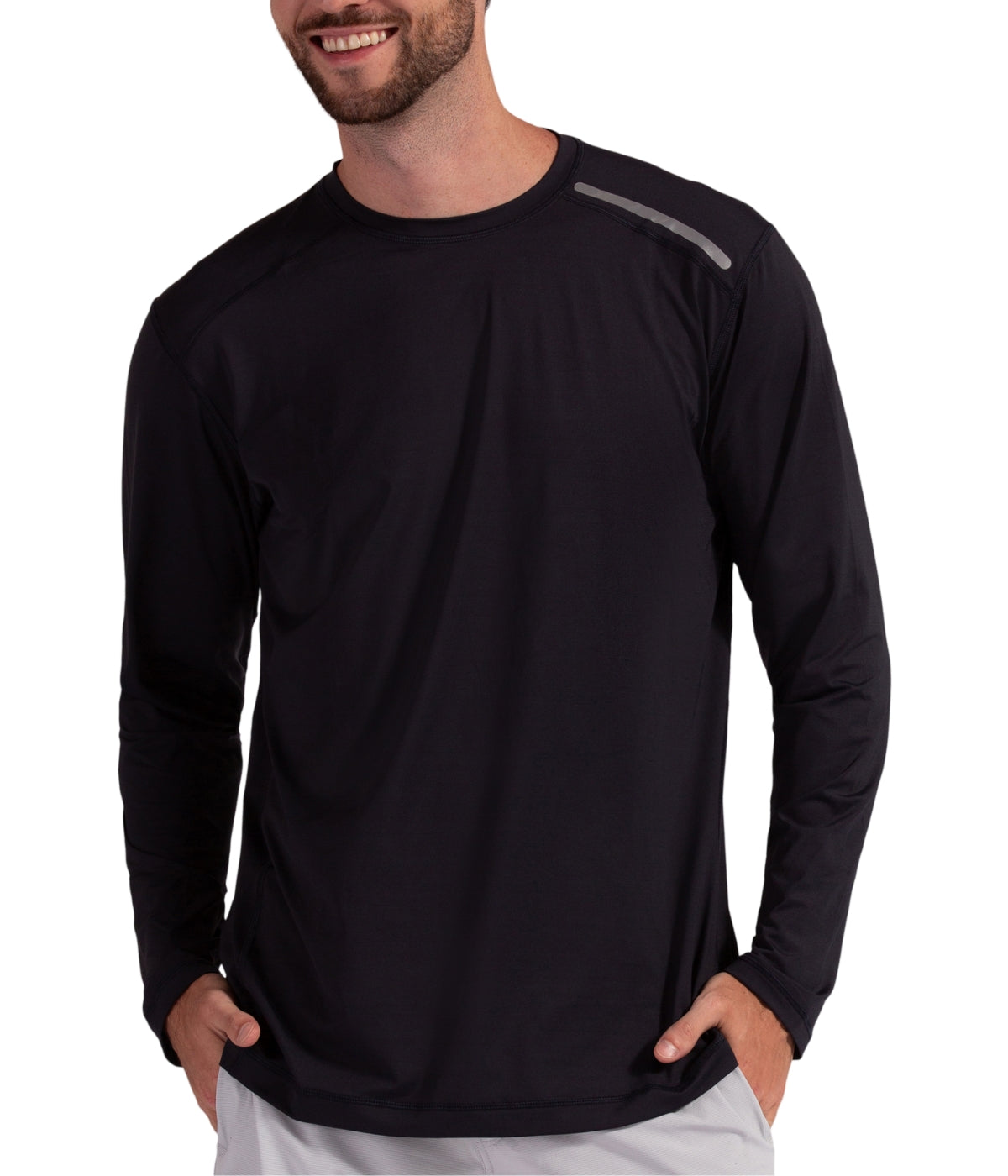  BloqUV BloqUV Men's UPF 50+ Sun Protection Long Sleeve Jet Tee Top - Black - Bonton