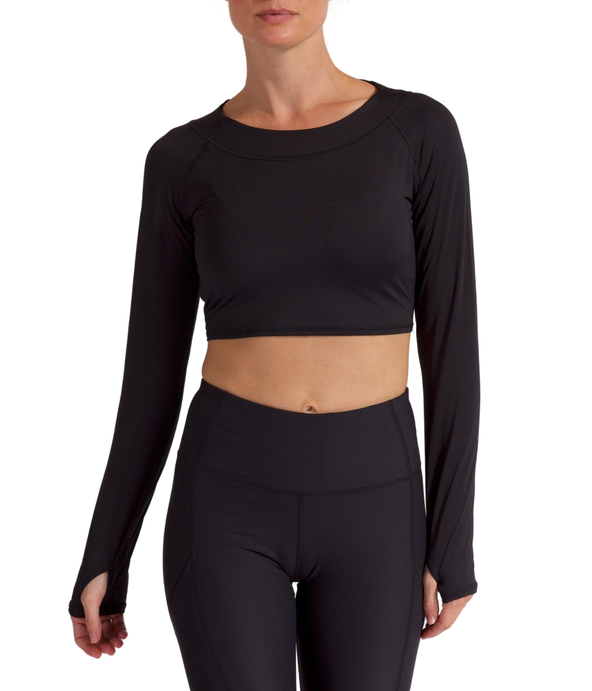  BloqUV BloqUV Women's UPF 50+ Sun Protection Crop Top - Black - Bonton