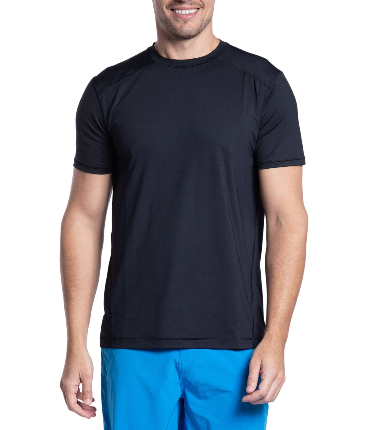  BloqUV BloqUV Men's UPF 50+ Sun Protection Short Sleeve Crew Neck Top - Black - Bonton