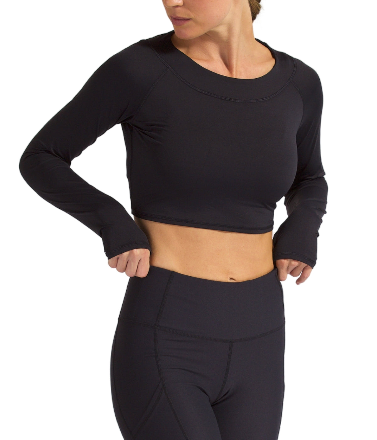  BloqUV BloqUV Women's UPF 50+ Sun Protection Crop Top - Black - Bonton