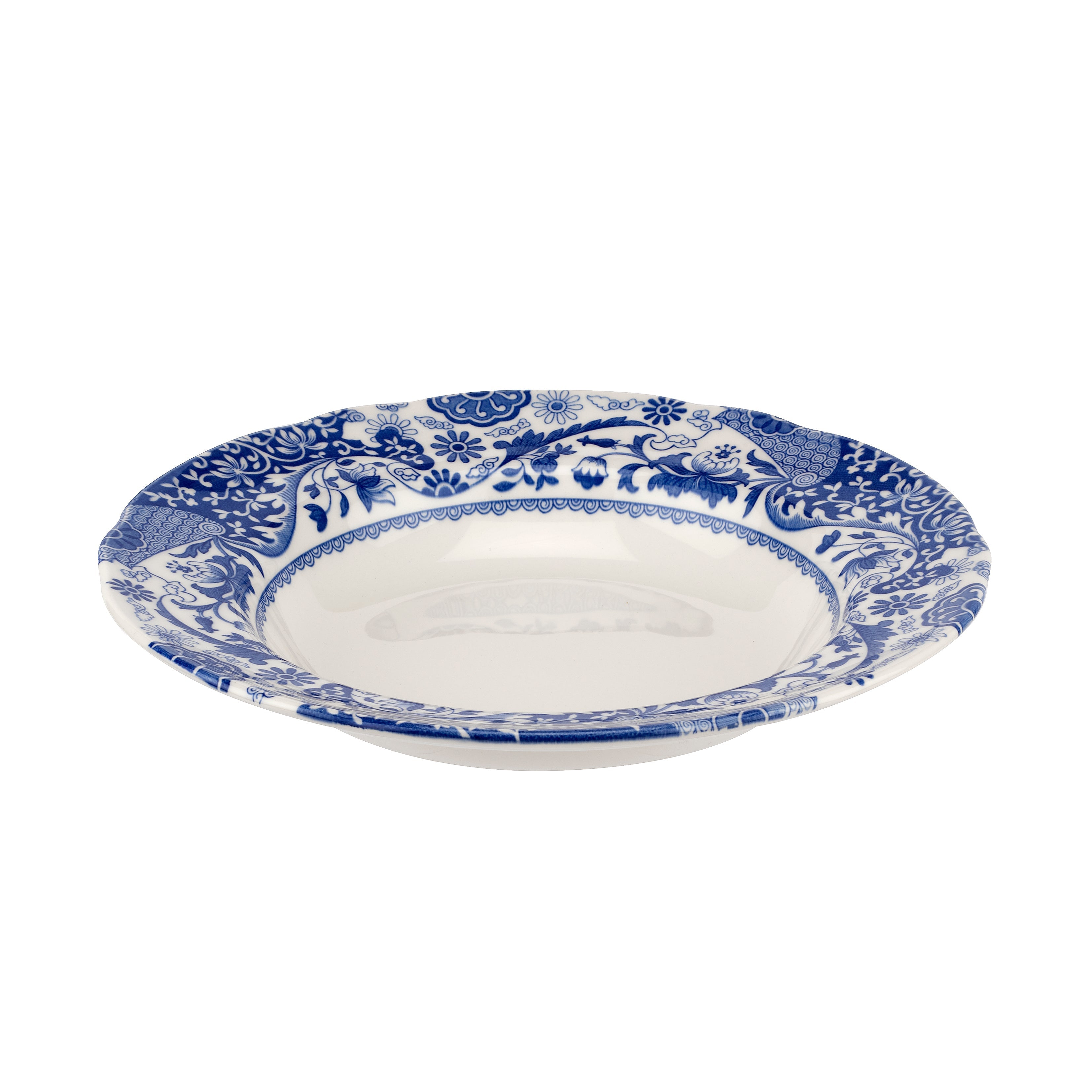  Spode Blue Italian Brocato Soup Plate Set of 4 - Blue - Bonton