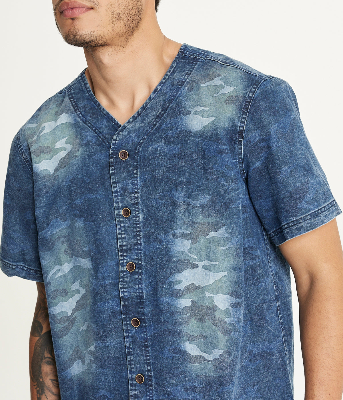  Brooklyn Laundry Brooklyn Laundry Men's Baseball Denim Shirt 2 - Vintage Distress - Bonton