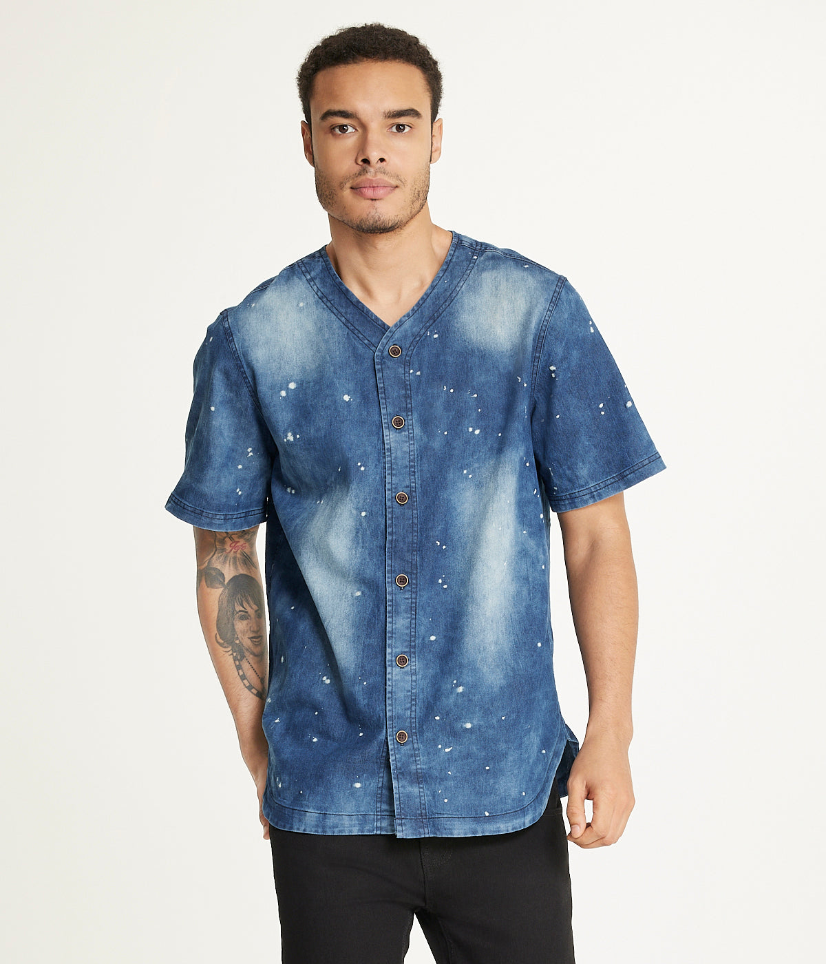  Brooklyn Laundry Brooklyn Laundry Men's Baseball Denim Shirt 2 - Denim Bleach - Bonton