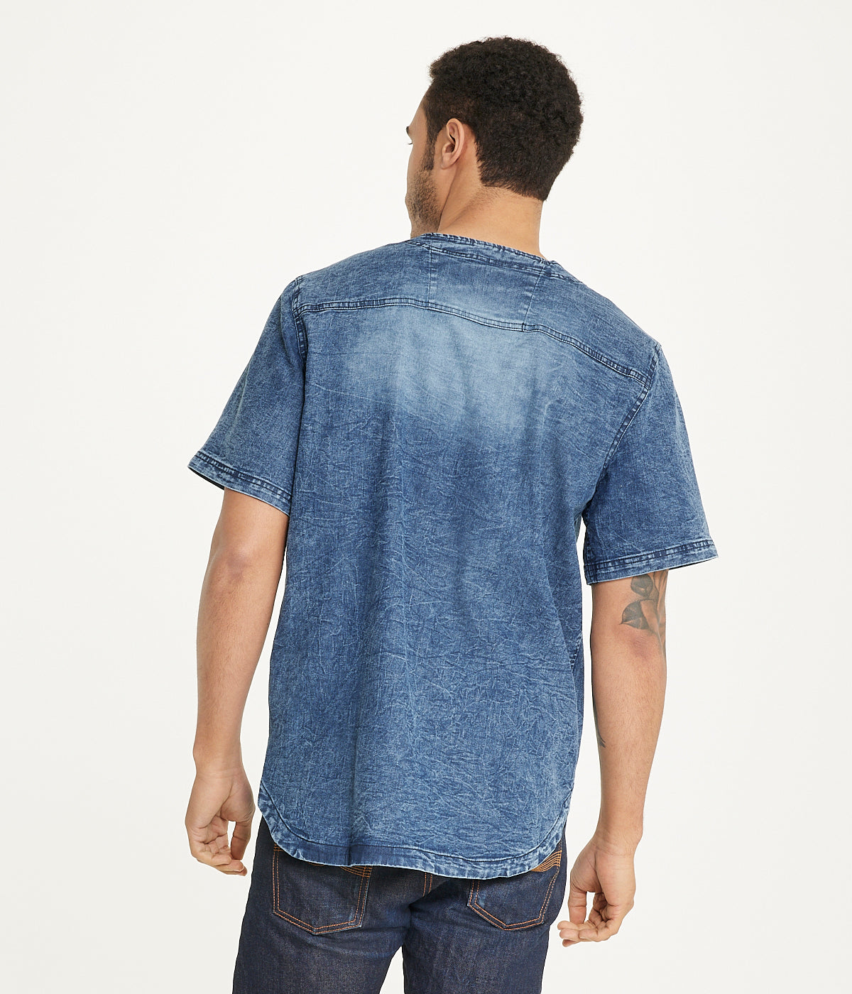  Brooklyn Laundry Brooklyn Laundry Men's Baseball Denim Shirt 2 - Rinse Denim - Bonton