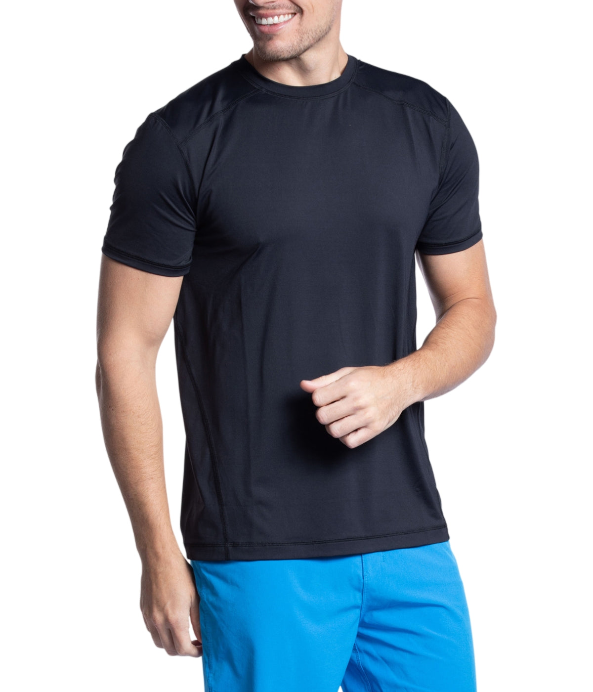  BloqUV BloqUV Men's UPF 50+ Sun Protection Short Sleeve Crew Neck Top - Black - Bonton