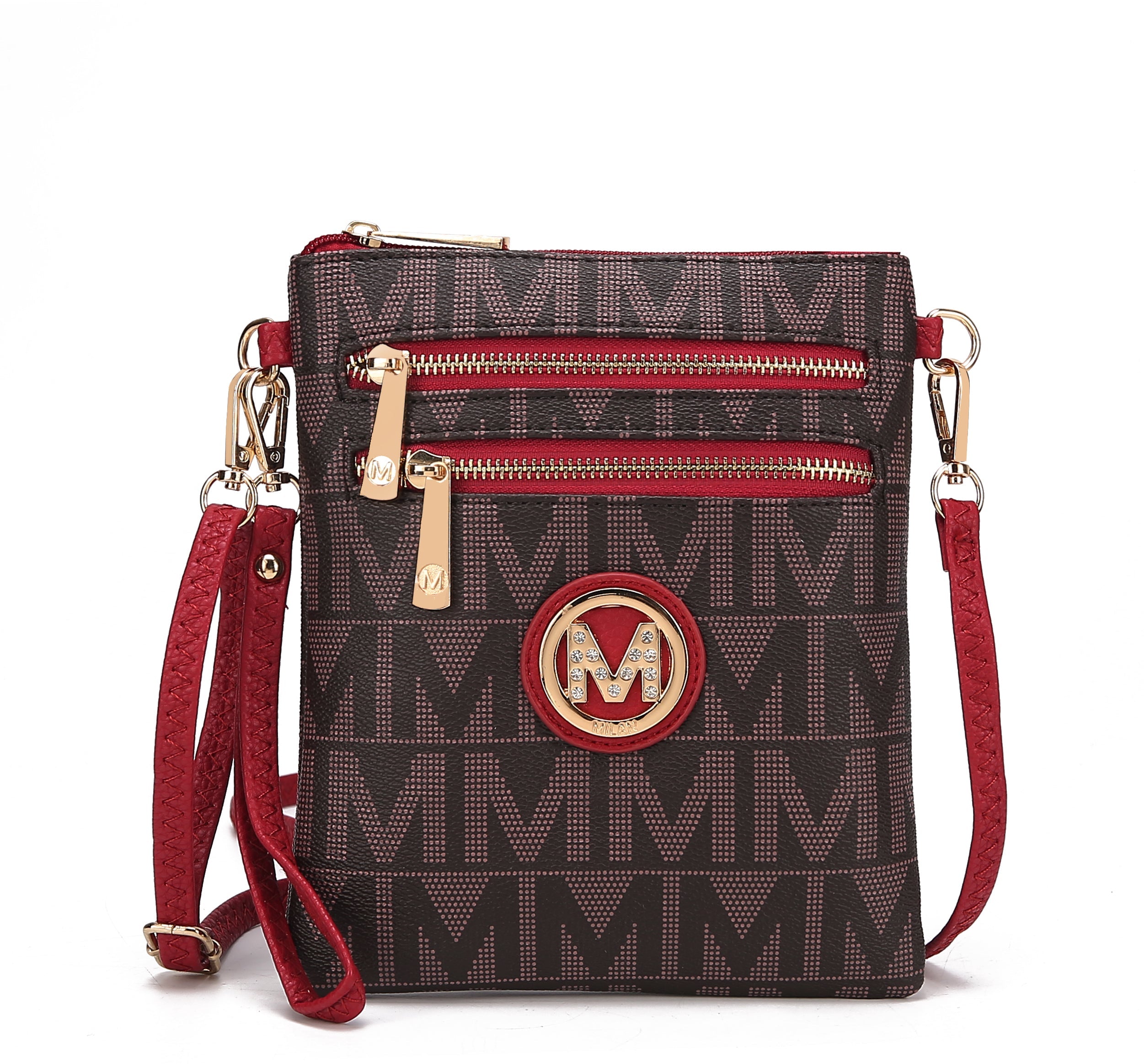  MKF Collection Charley  Signature Convertible Crossbody Bag - Red - Bonton