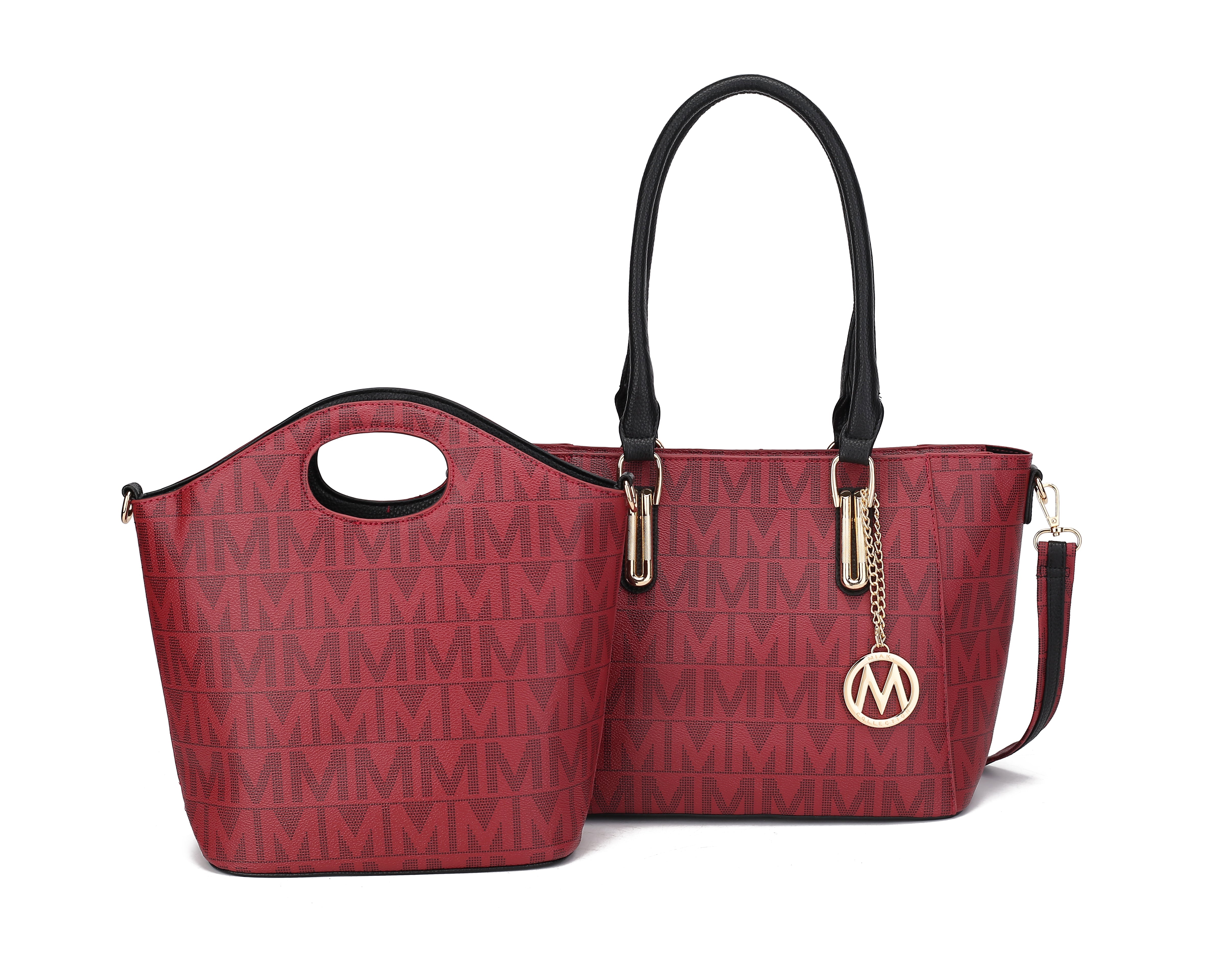  MKF Collection Casey Signature Tote Bag and Set - Red - Bonton