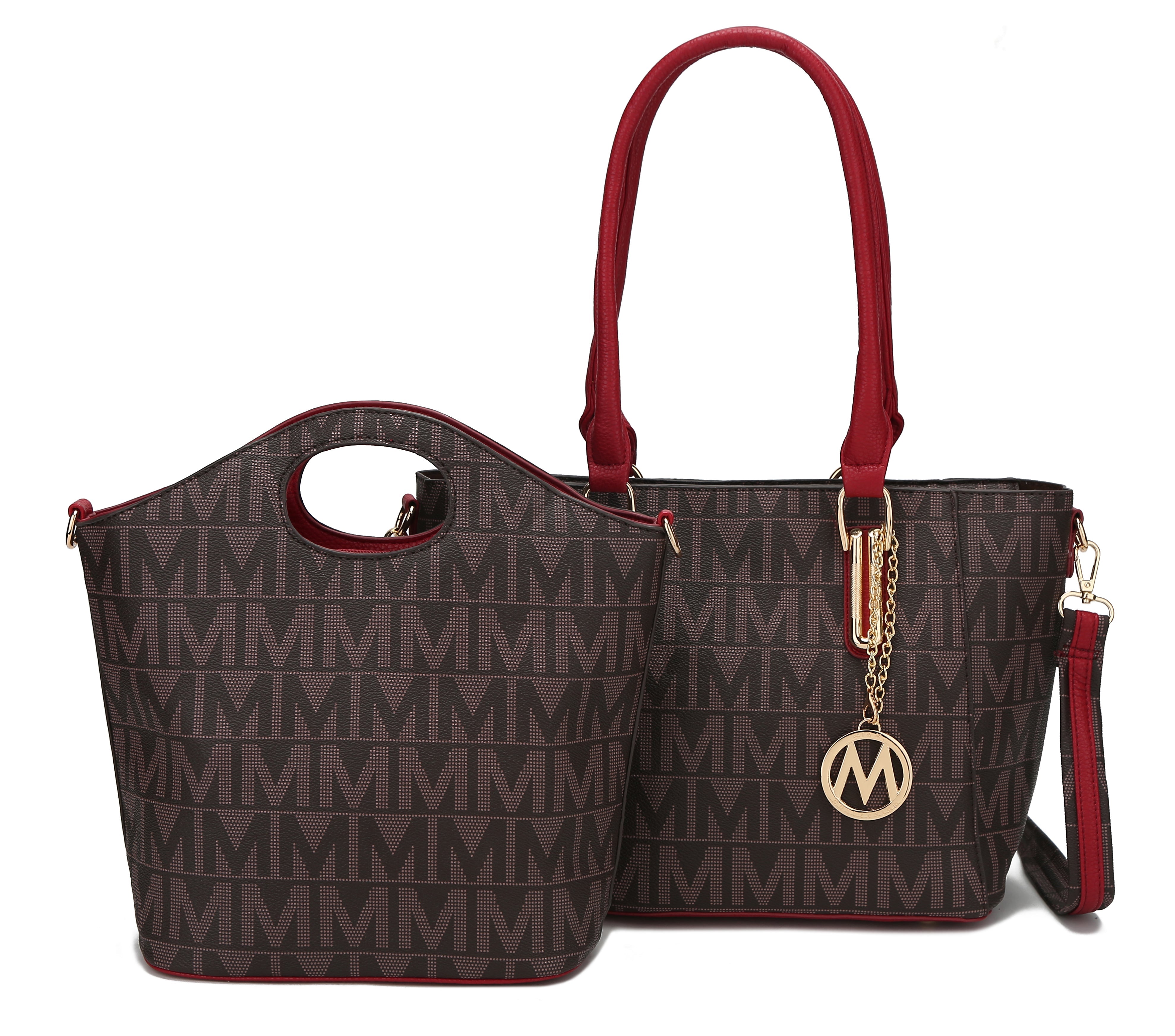  MKF Collection Casey Signature Tote Bag and Set - Red - Bonton