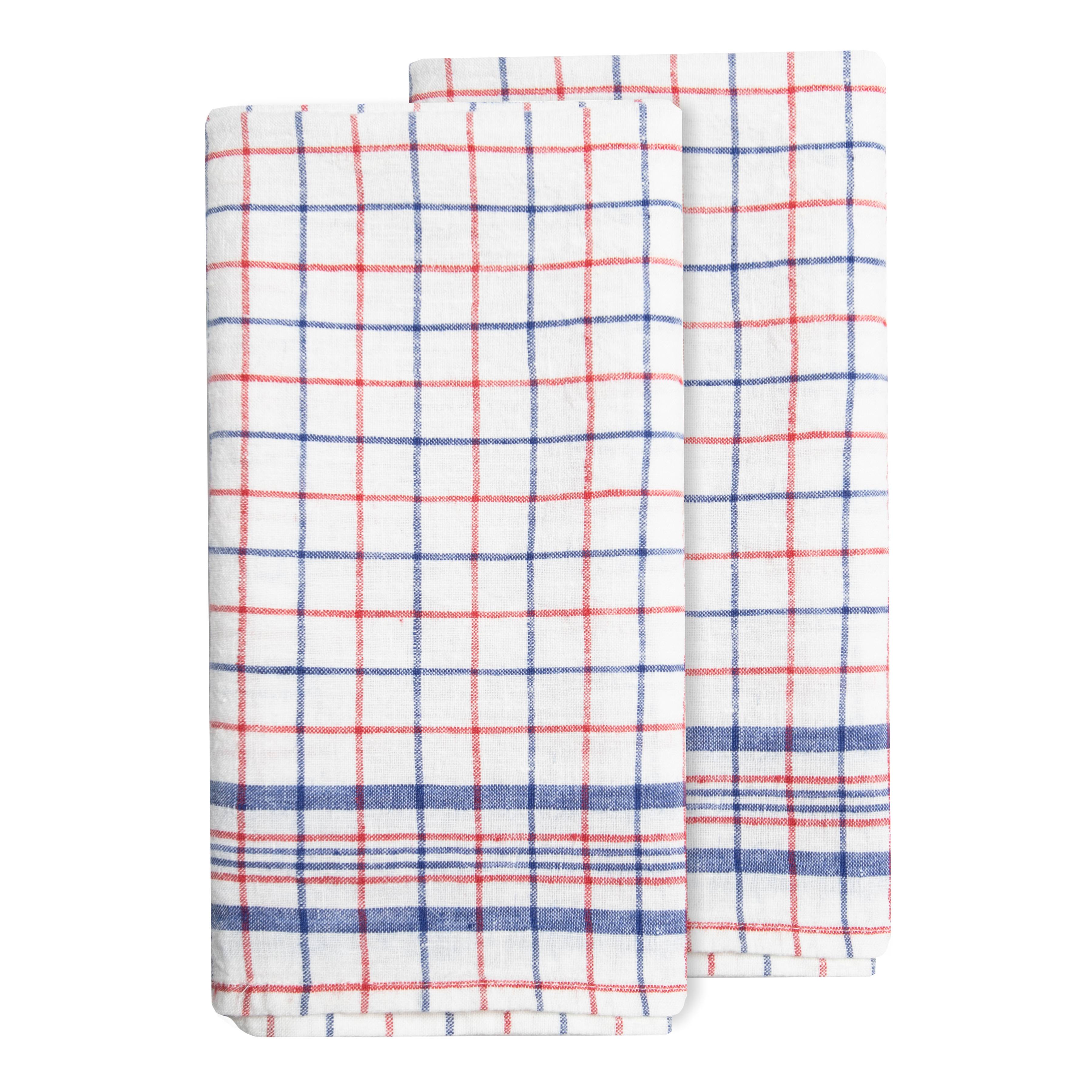  Caravan Bistro Tea Towel 20x30 - Blue & Red - Set of 2 - Default Title - Bonton