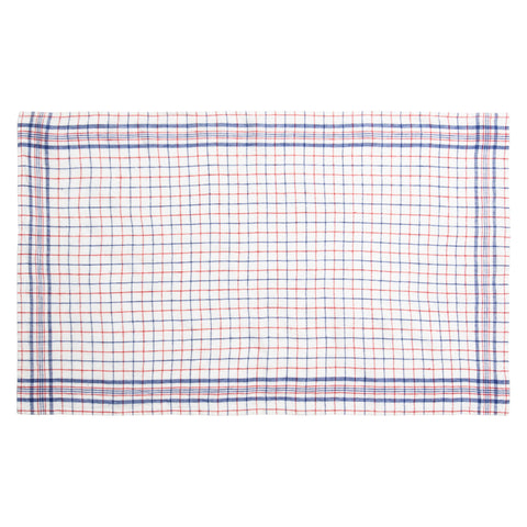 Bistro Tea Towel 20x30 - Blue & Red - Set of 2
