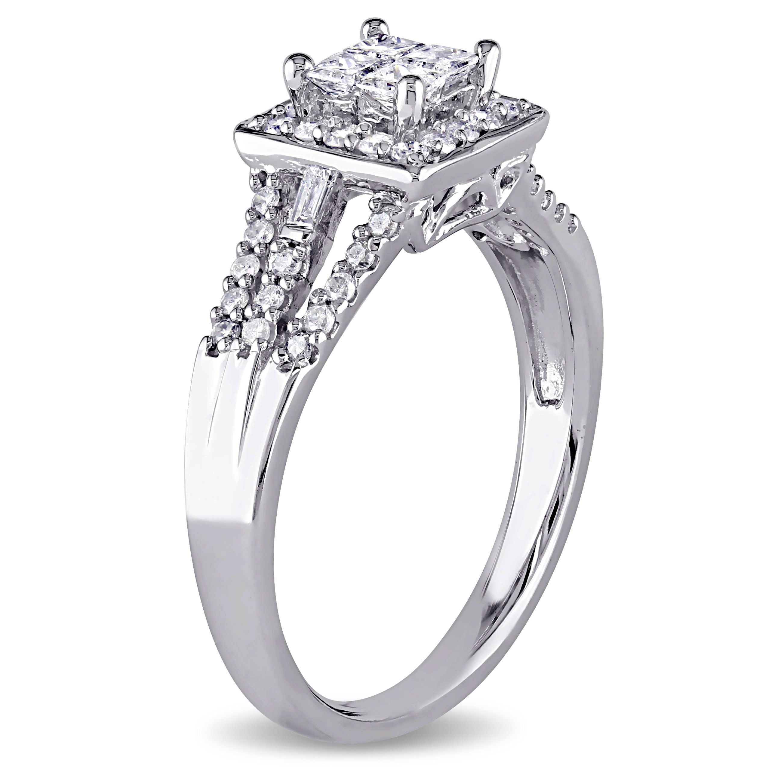  Studio Works 1/2 CT TW Multi-shape Diamonds 10k White Gold Engagement Ring - White - Bonton