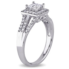 1/2 CT TW Multi-shape Diamonds 10k White Gold Engagement Ring