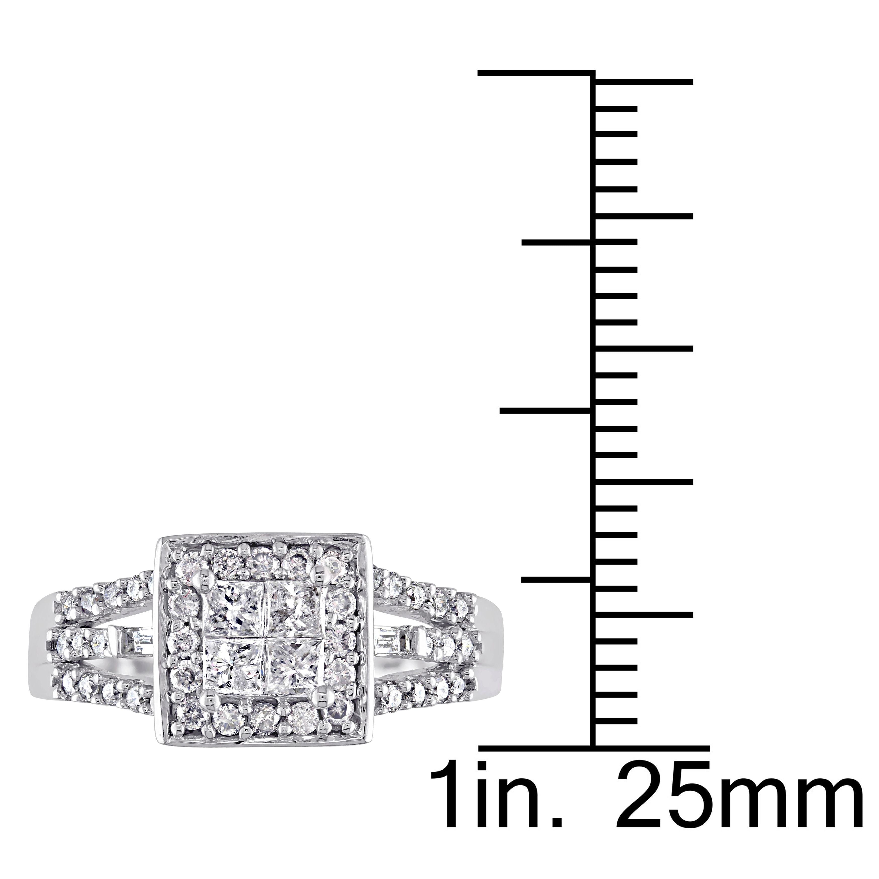  Studio Works 1/2 CT TW Multi-shape Diamonds 10k White Gold Engagement Ring - White - Bonton