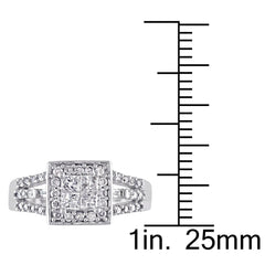 1/2 CT TW Multi-shape Diamonds 10k White Gold Engagement Ring