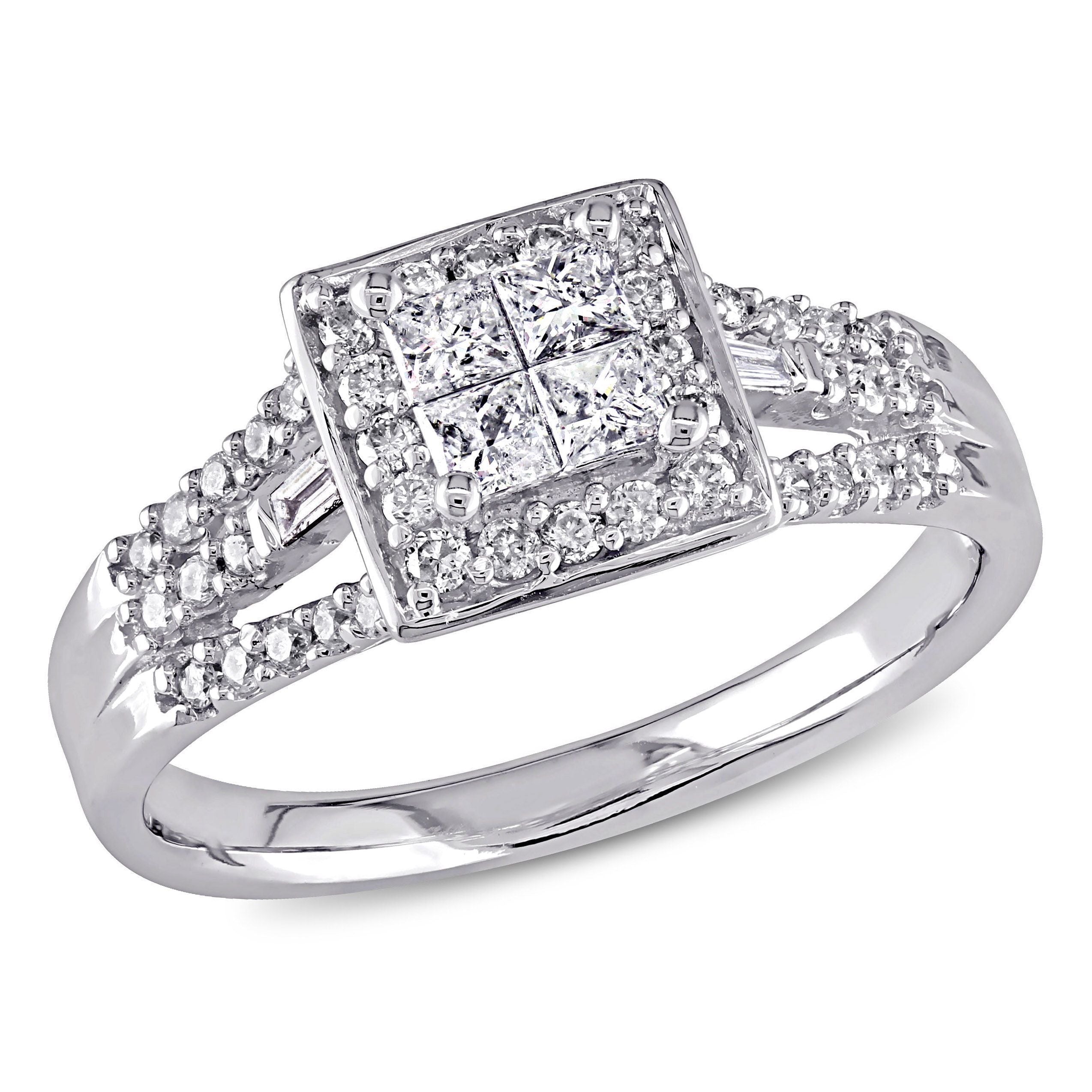  Studio Works 1/2 CT TW Multi-shape Diamonds 10k White Gold Engagement Ring - White - Bonton