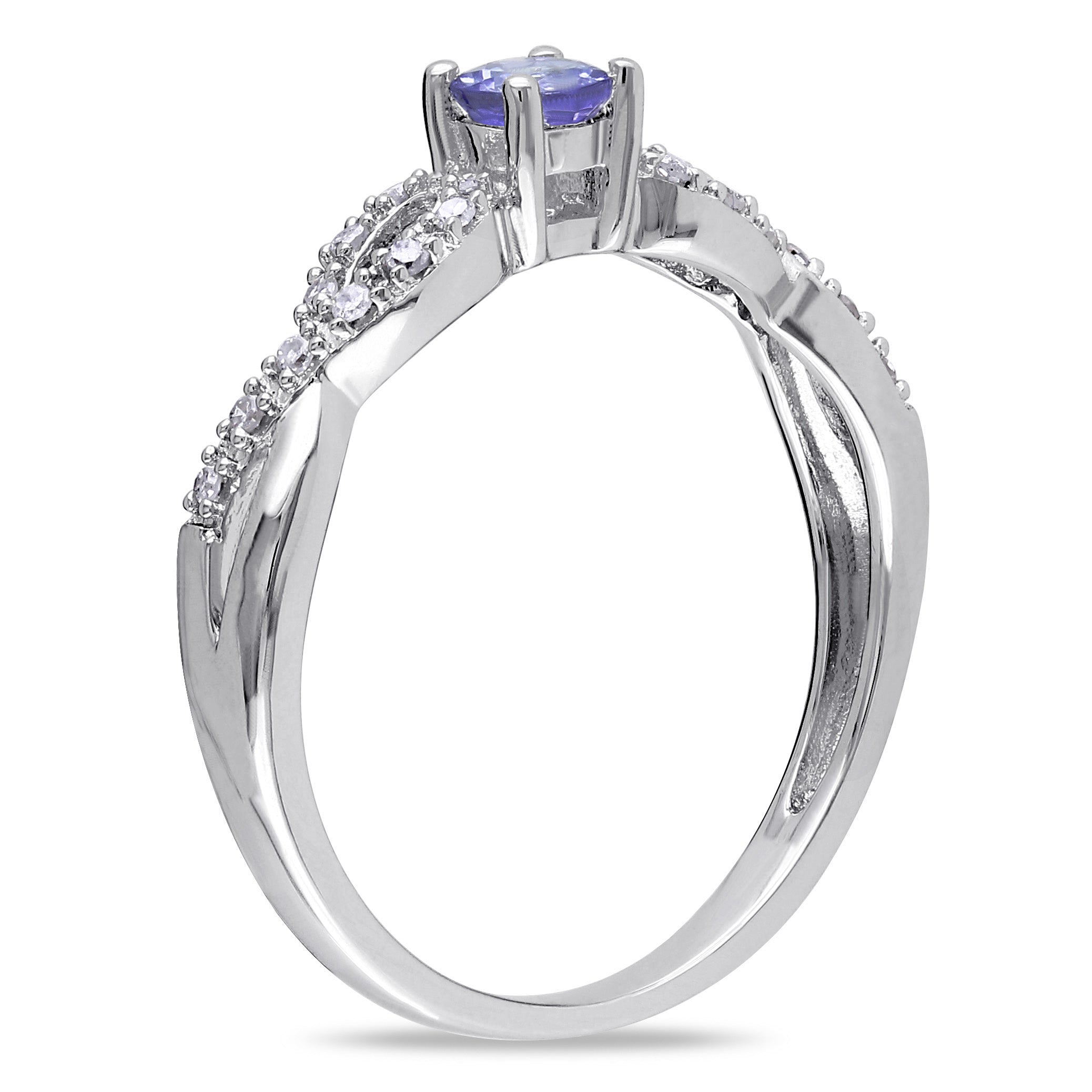  Studio Works 1/6 CT TGW Tanzanite and 1/10 CT TW Diamond Sterling Silver Infinity Ring - Purple - Bonton