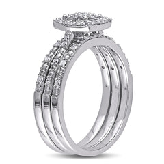 1/3 CT TW Diamond 10k White Gold Bridal Ring Set