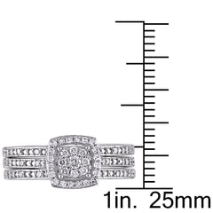 1/3 CT TW Diamond 10k White Gold Bridal Ring Set