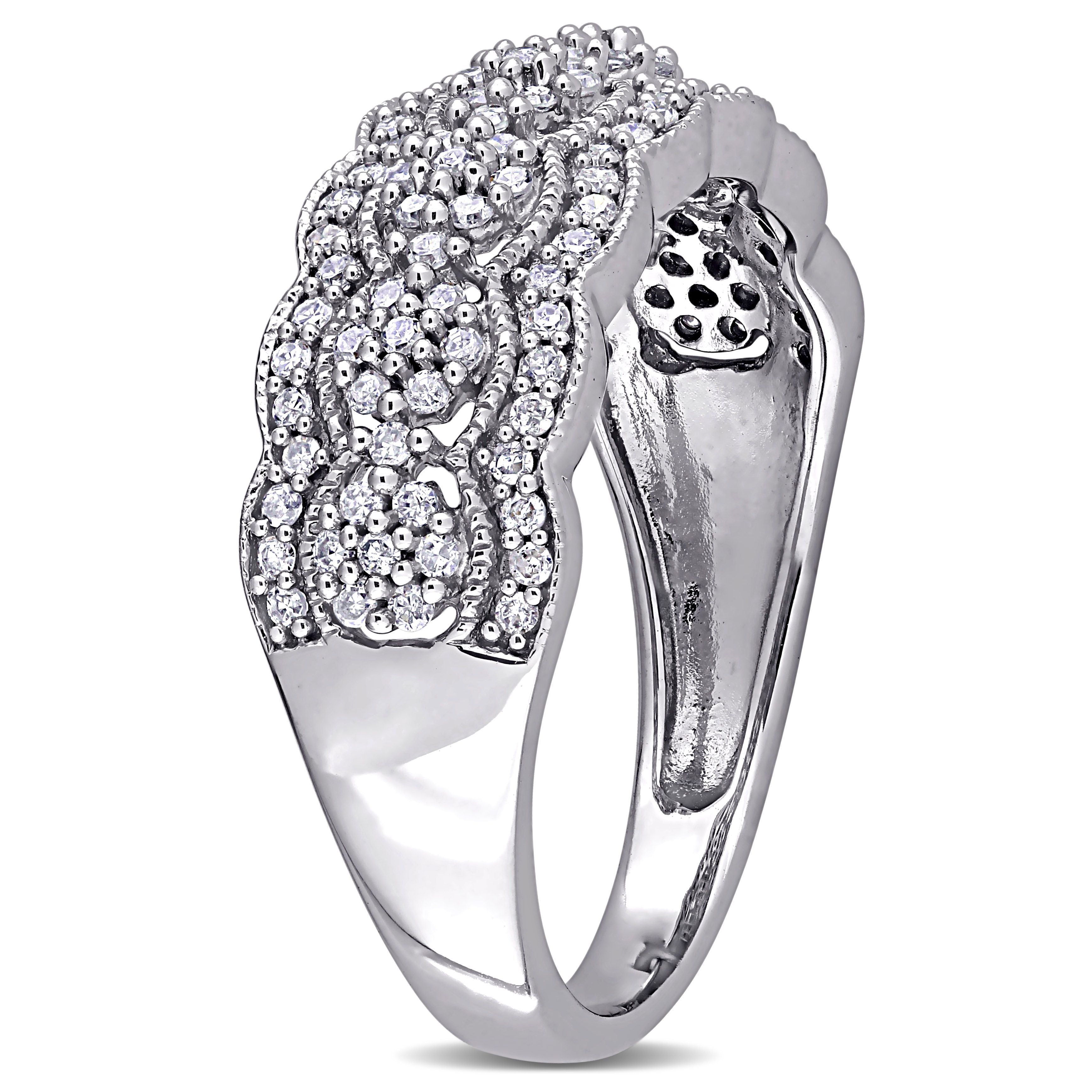  Studio Works 1/2 CT TW Diamond 10k White Gold Vintage Anniversary Ring - White - Bonton