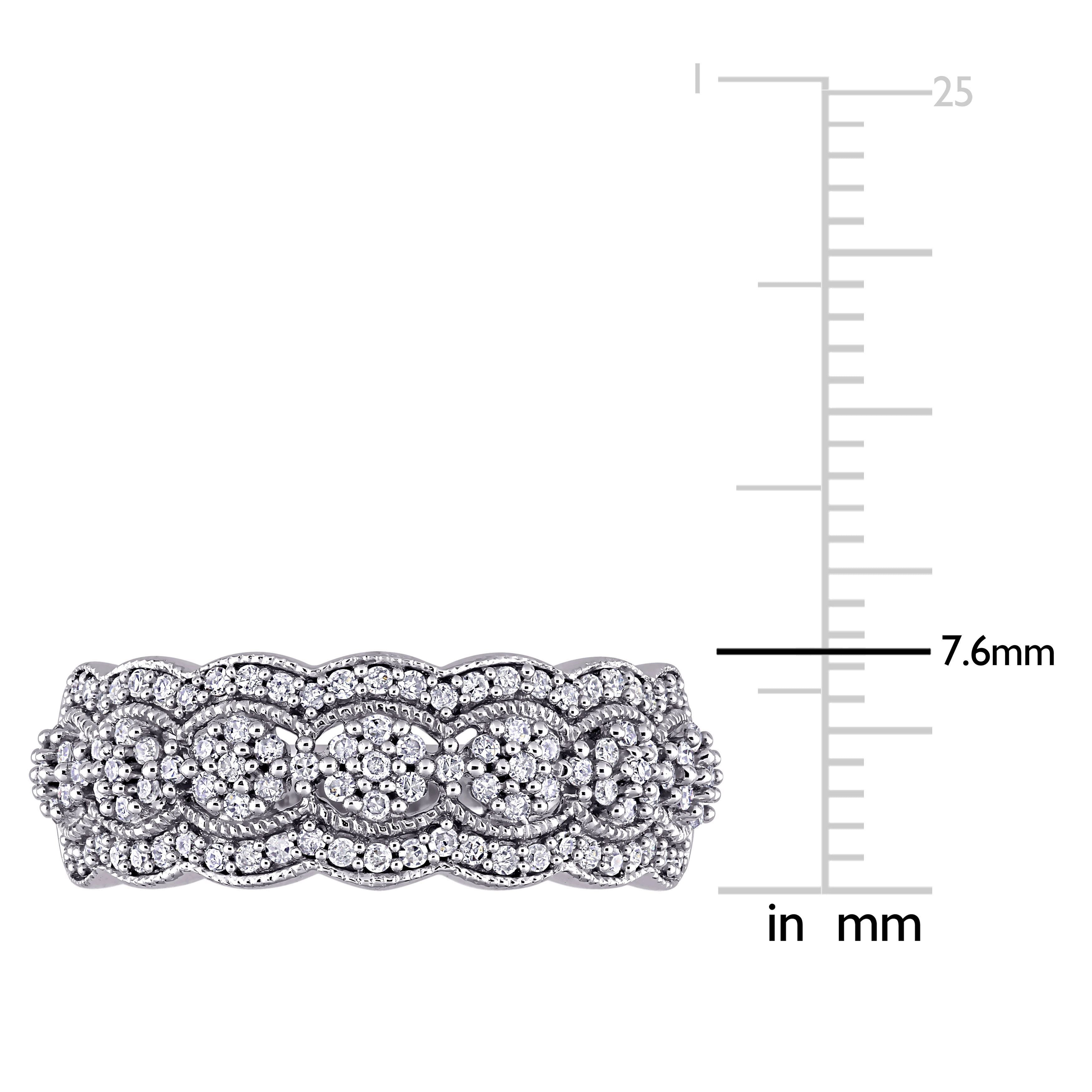  Studio Works 1/2 CT TW Diamond 10k White Gold Vintage Anniversary Ring - White - Bonton