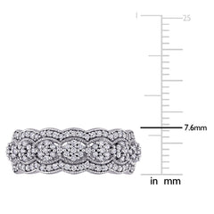 1/2 CT TW Diamond 10k White Gold Vintage Anniversary Ring