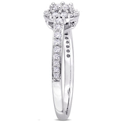 1/2 CT TW Round Diamond 14K White Gold Composite Halo Engagement Ring