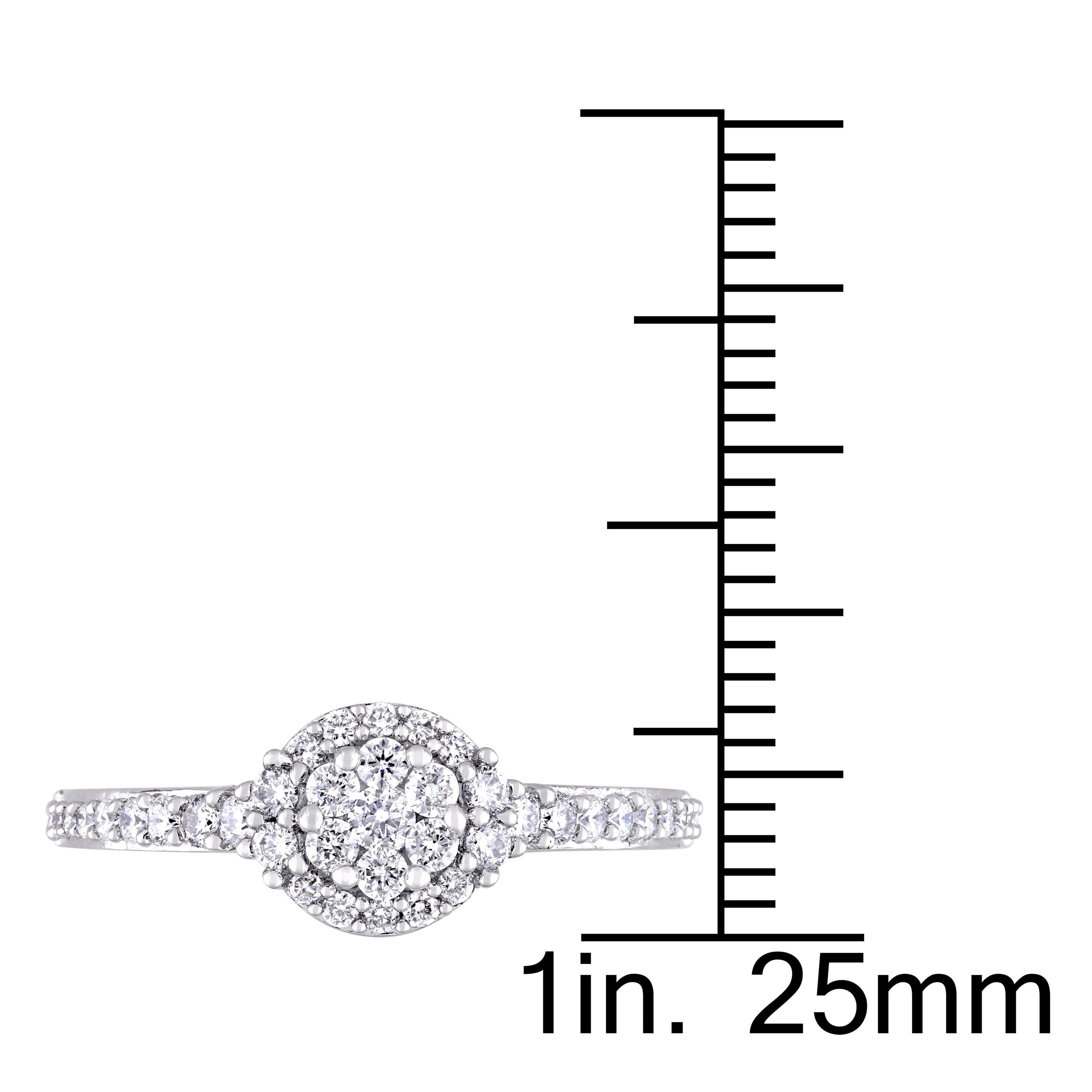  Studio Works 1/2 CT TW Round Diamond 14K White Gold Composite Halo Engagement Ring - White - Bonton