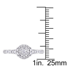 1/2 CT TW Round Diamond 14K White Gold Composite Halo Engagement Ring