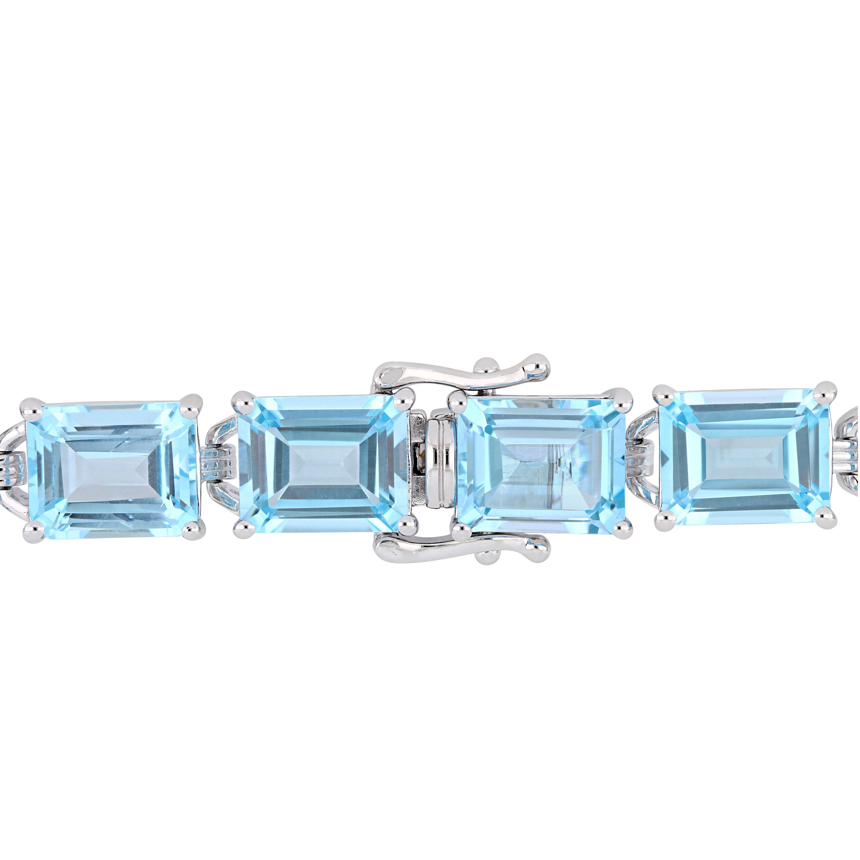  Studio Works 59 3/4 CT TGW Sky Blue Topaz in Sterling Silver Tennis Bracelet - Blue - Bonton