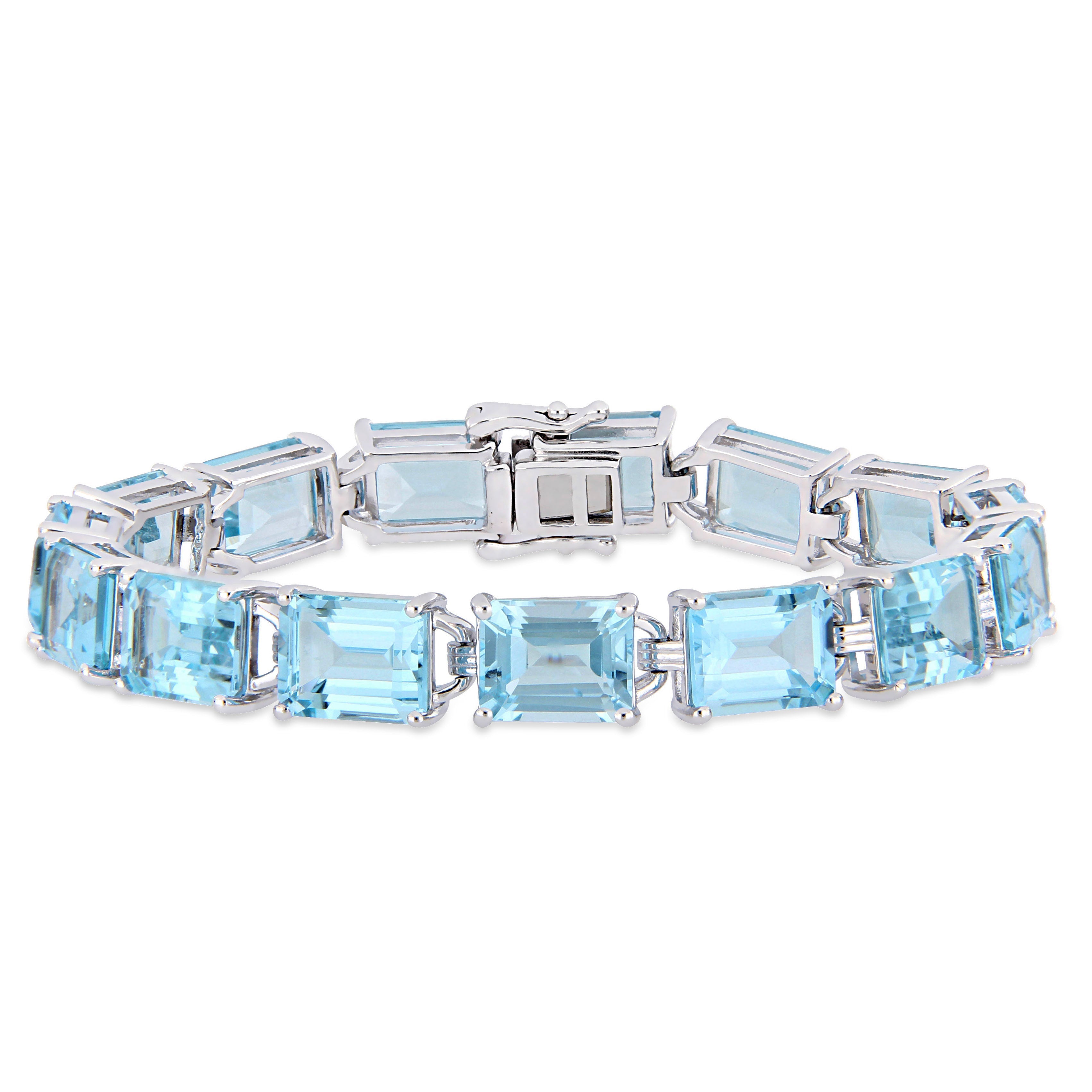  Studio Works 59 3/4 CT TGW Sky Blue Topaz in Sterling Silver Tennis Bracelet - Blue - Bonton