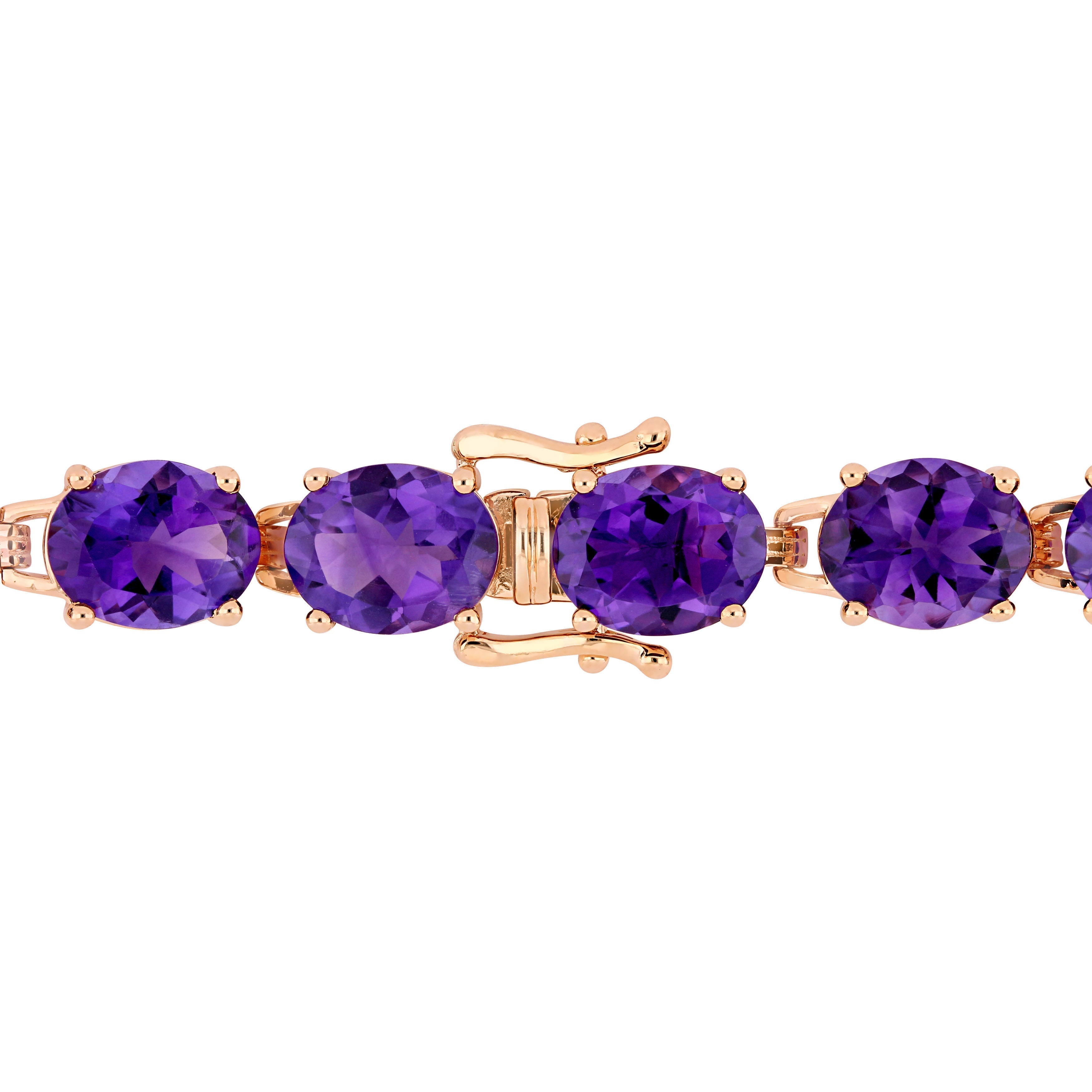  Studio Works 36 CT TGW Africa-Amethyst in Rose Plated Sterling Silver Tennis Bracelet - Purple - Bonton