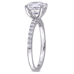 2 3/4 CT TGW Created White Sapphire Solitaire 10K White Gold Ring