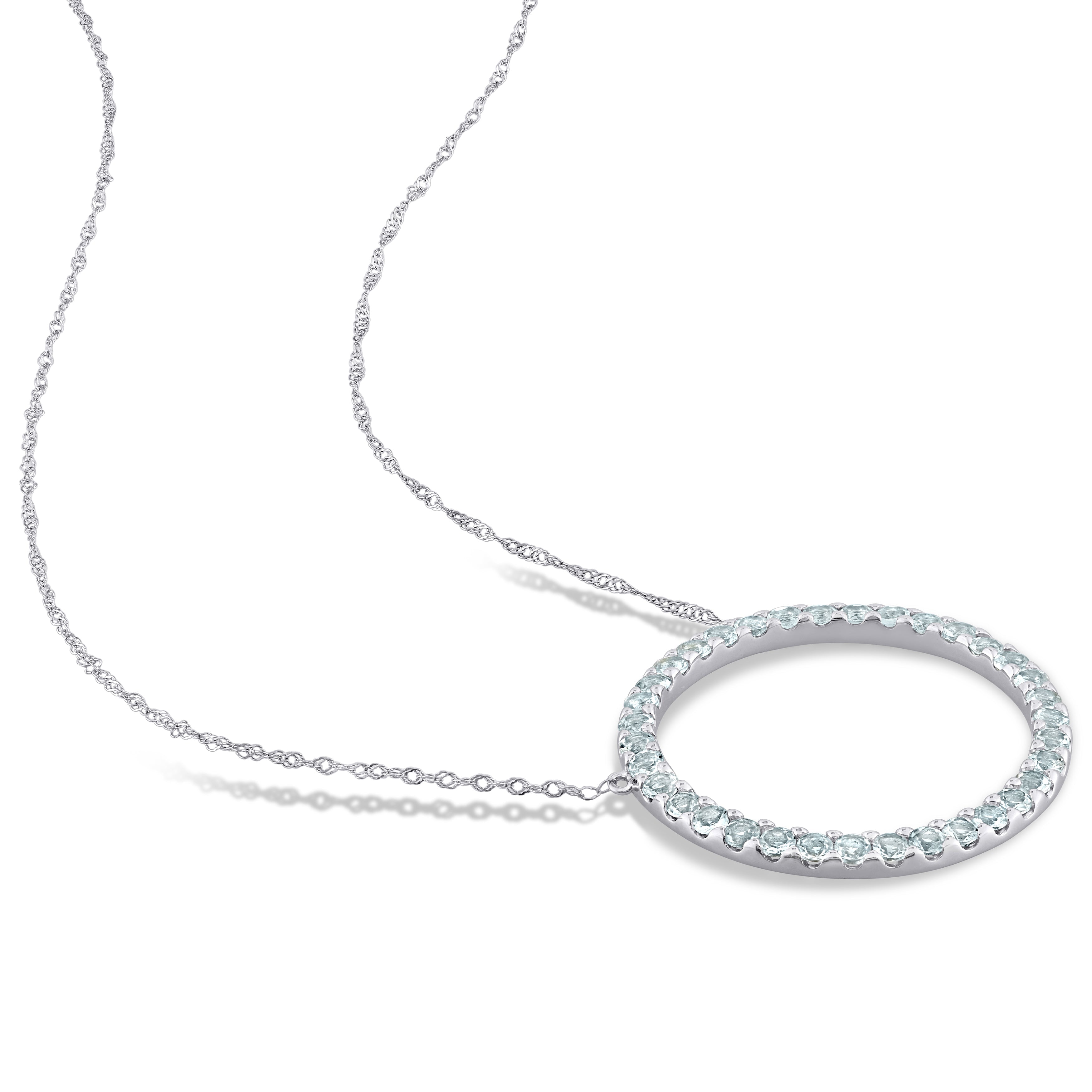  Studio Works Aquamarine Open Circle Necklace - Blue - Bonton