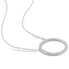 Aquamarine Open Circle Necklace