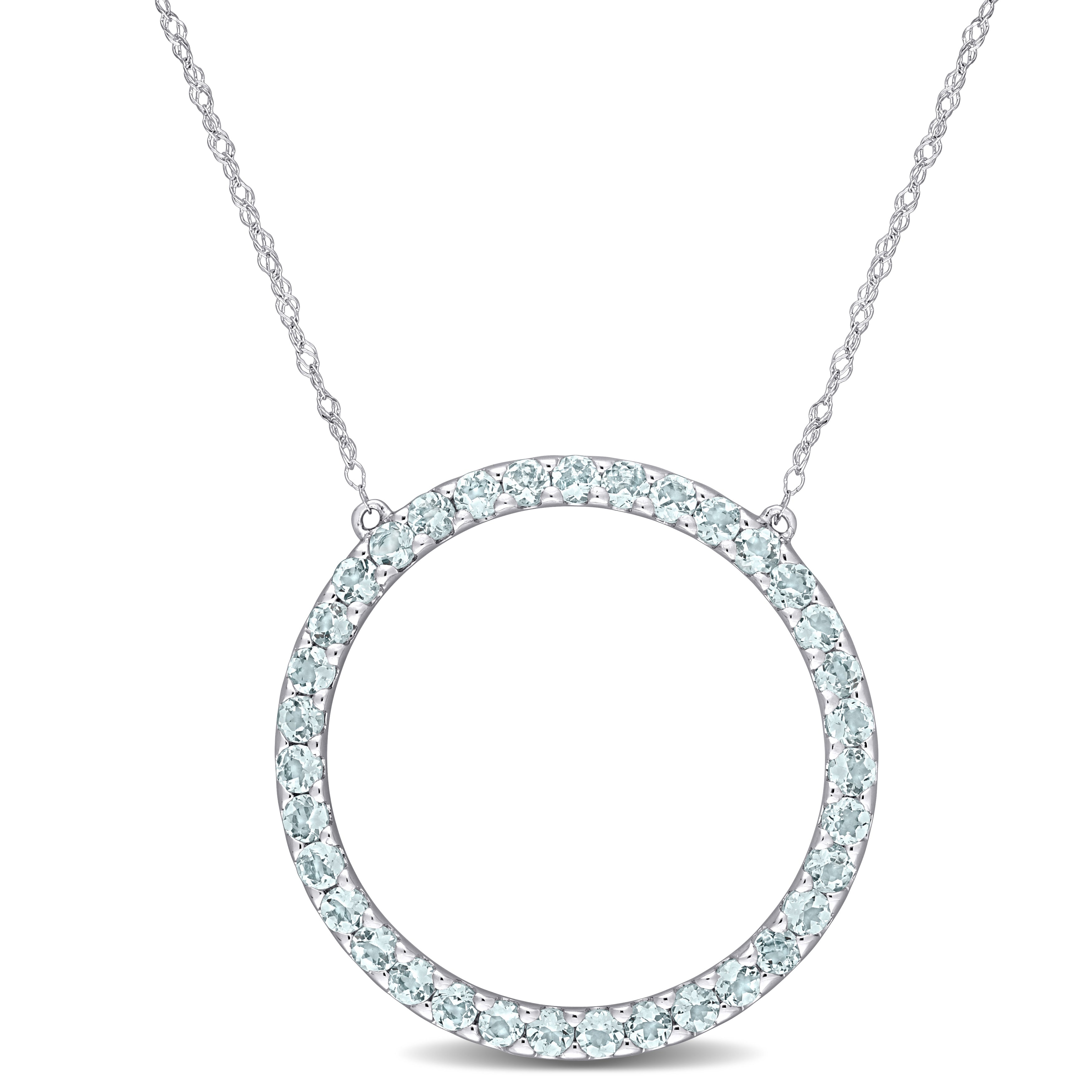  Studio Works Aquamarine Open Circle Necklace - Blue - Bonton