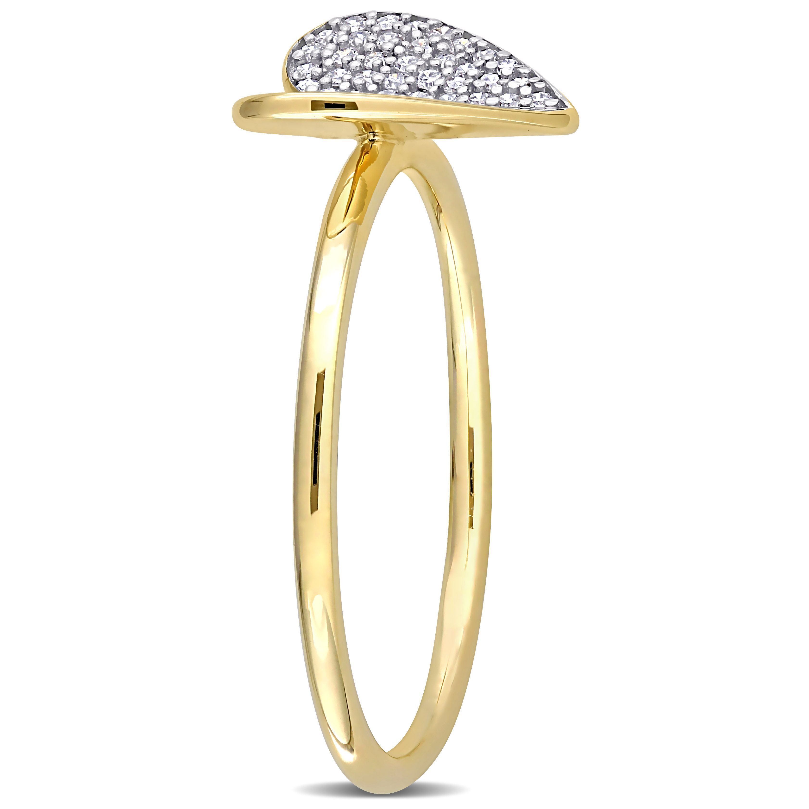  Studio Works 1/10 CT TW Diamond 10K Yellow Gold Heart Ring - White/Yellow - Bonton