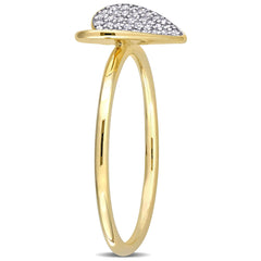 1/10 CT TW Diamond 10K Yellow Gold Heart Ring