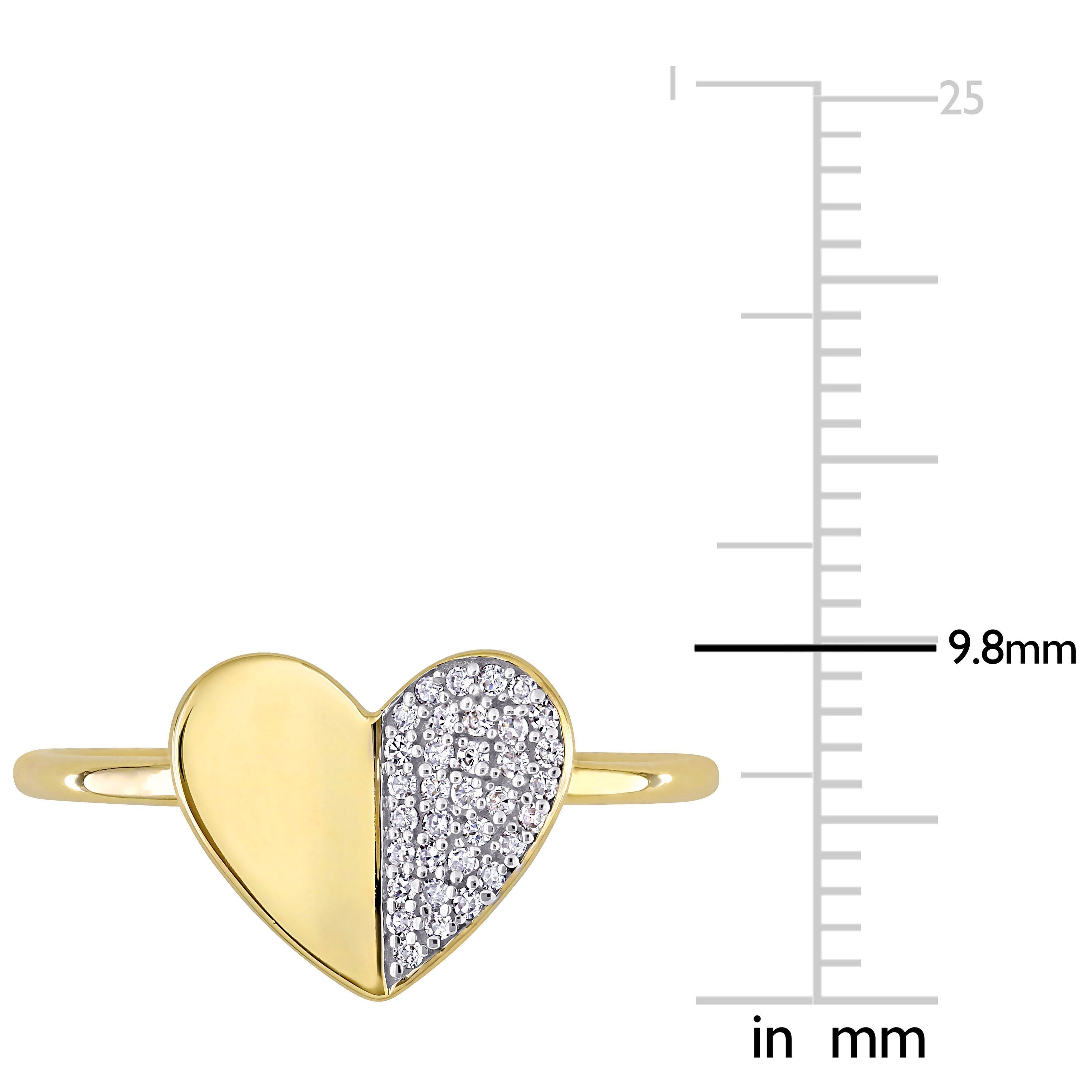  Studio Works 1/10 CT TW Diamond 10K Yellow Gold Heart Ring - White/Yellow - Bonton