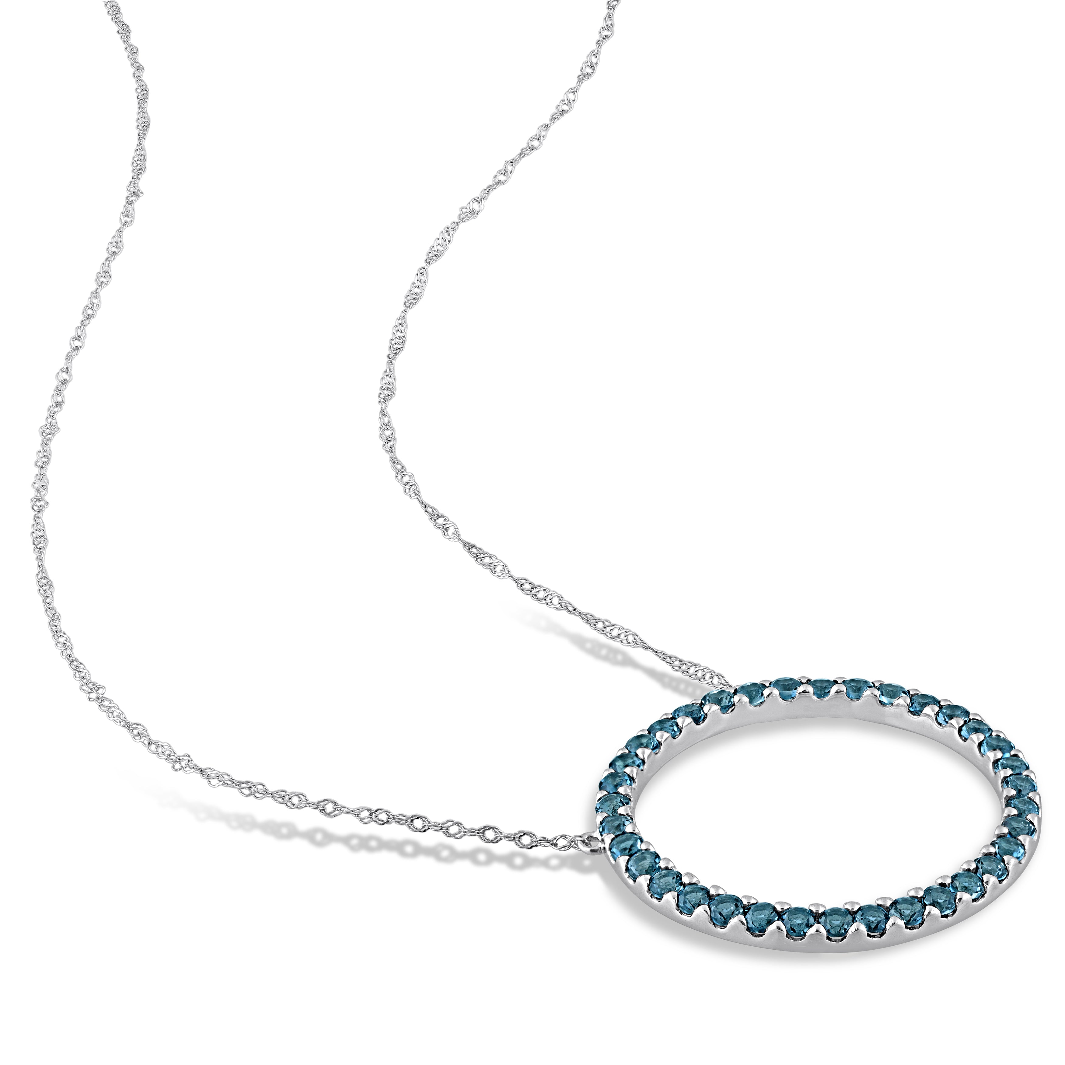  Studio Works London Blue Topaz Open Circle Necklace - Blue - Bonton