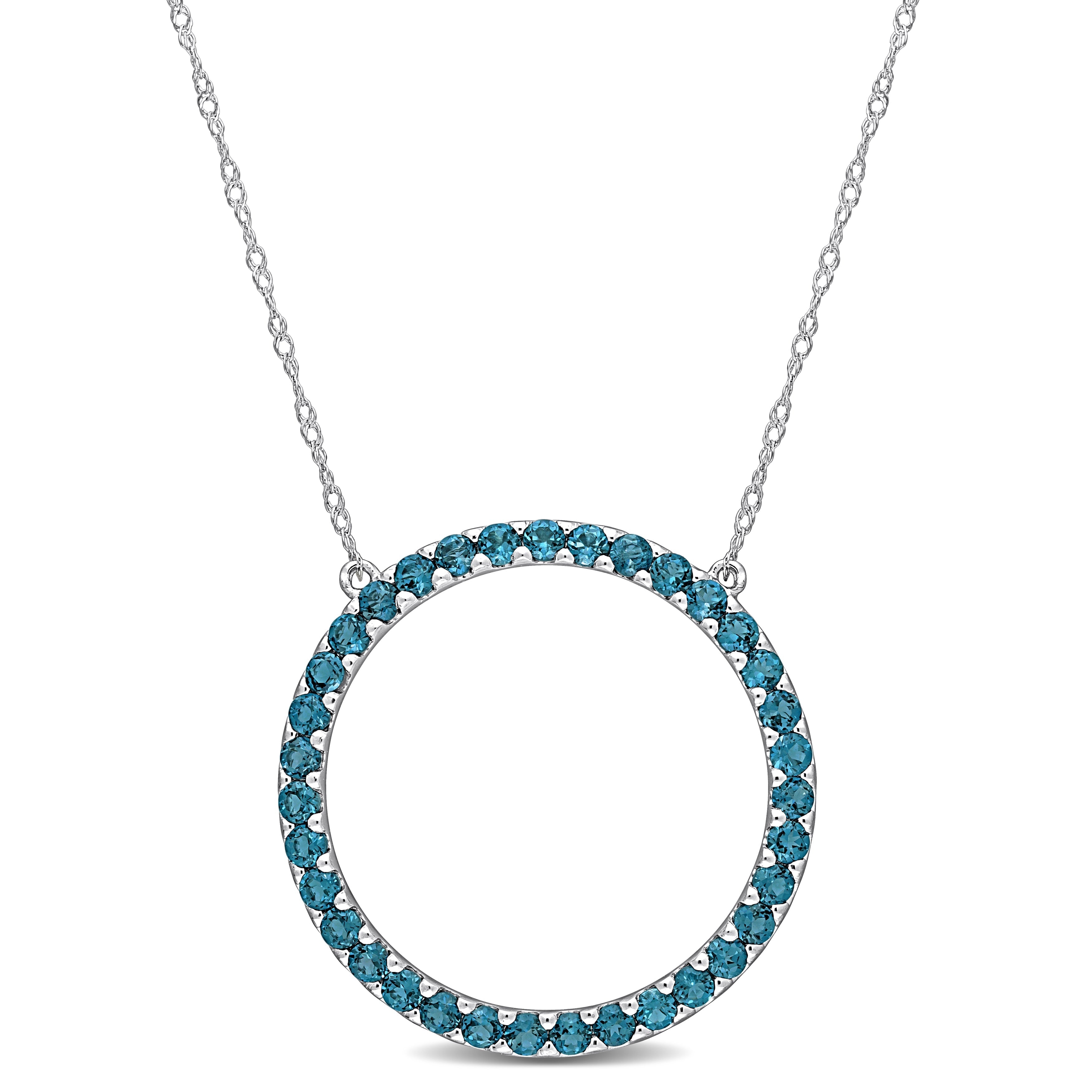  Studio Works London Blue Topaz Open Circle Necklace - Blue - Bonton